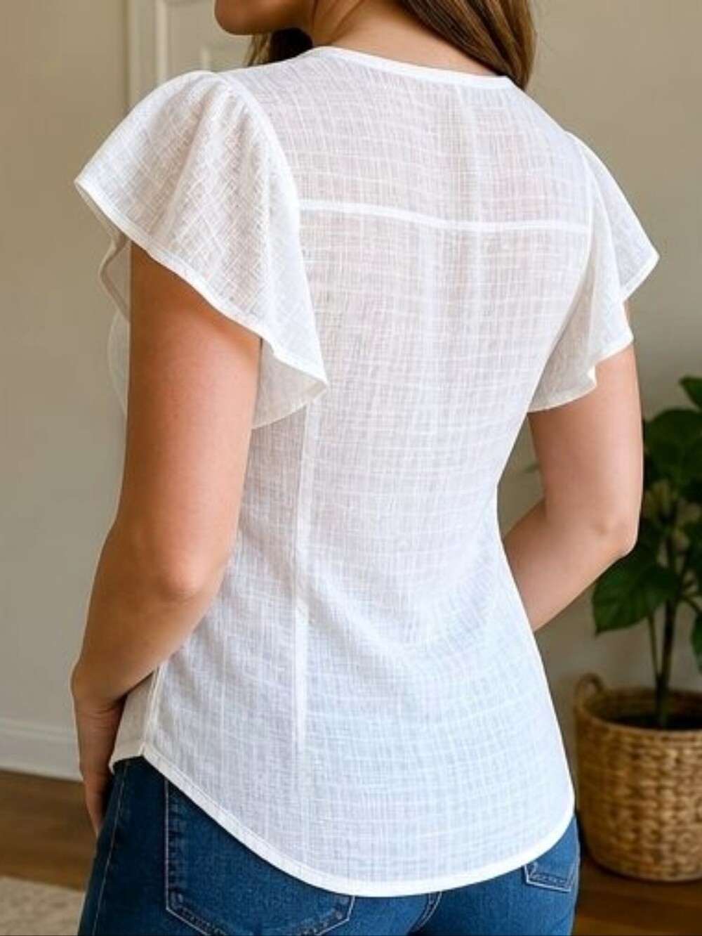 White Smocked Top - Picture 3 of 6